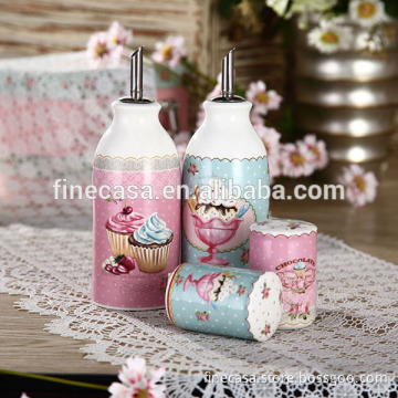 Elegant Sweet Ceramic Oil Vinegar Salt Pepper set